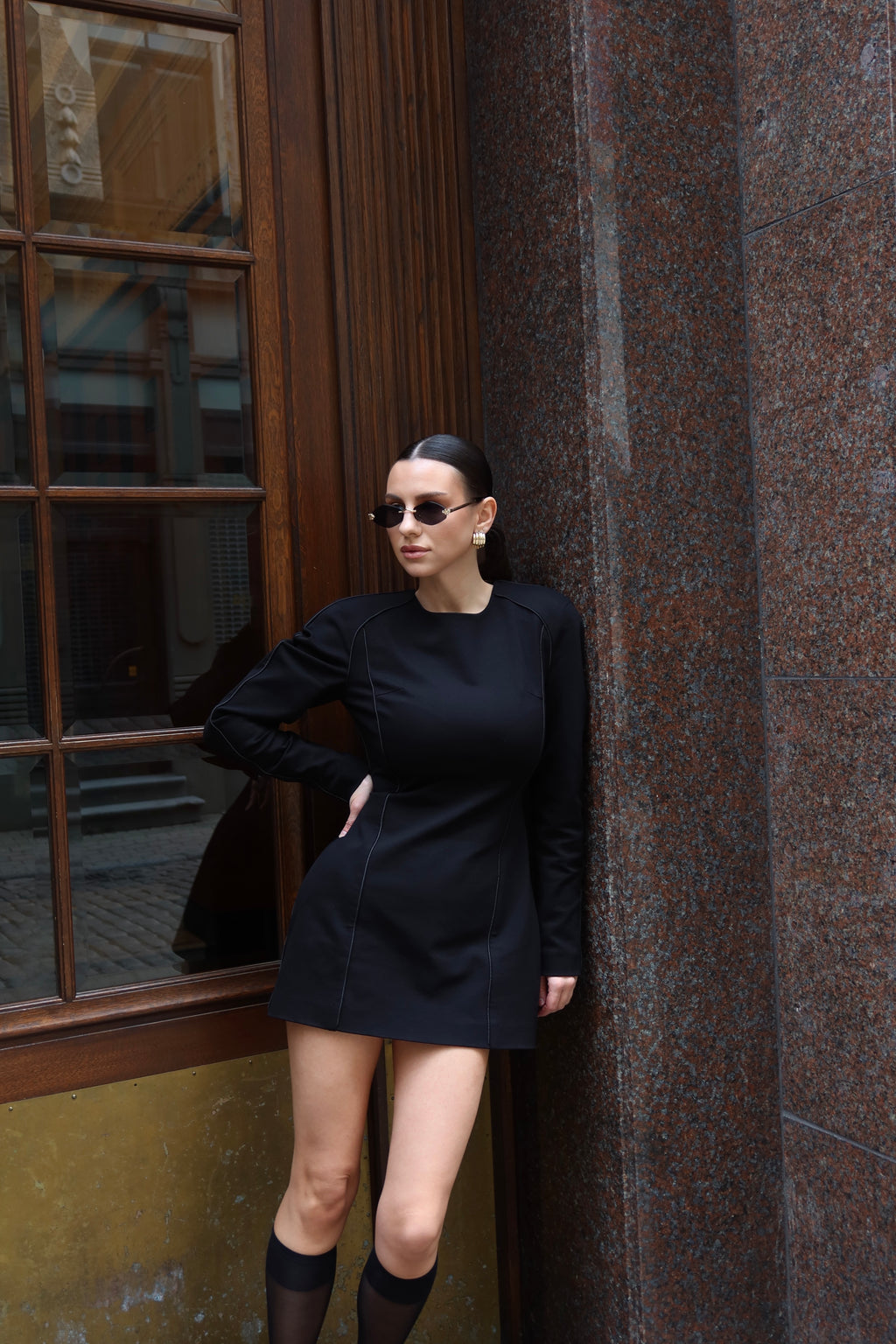 Black Structured Mini Dress