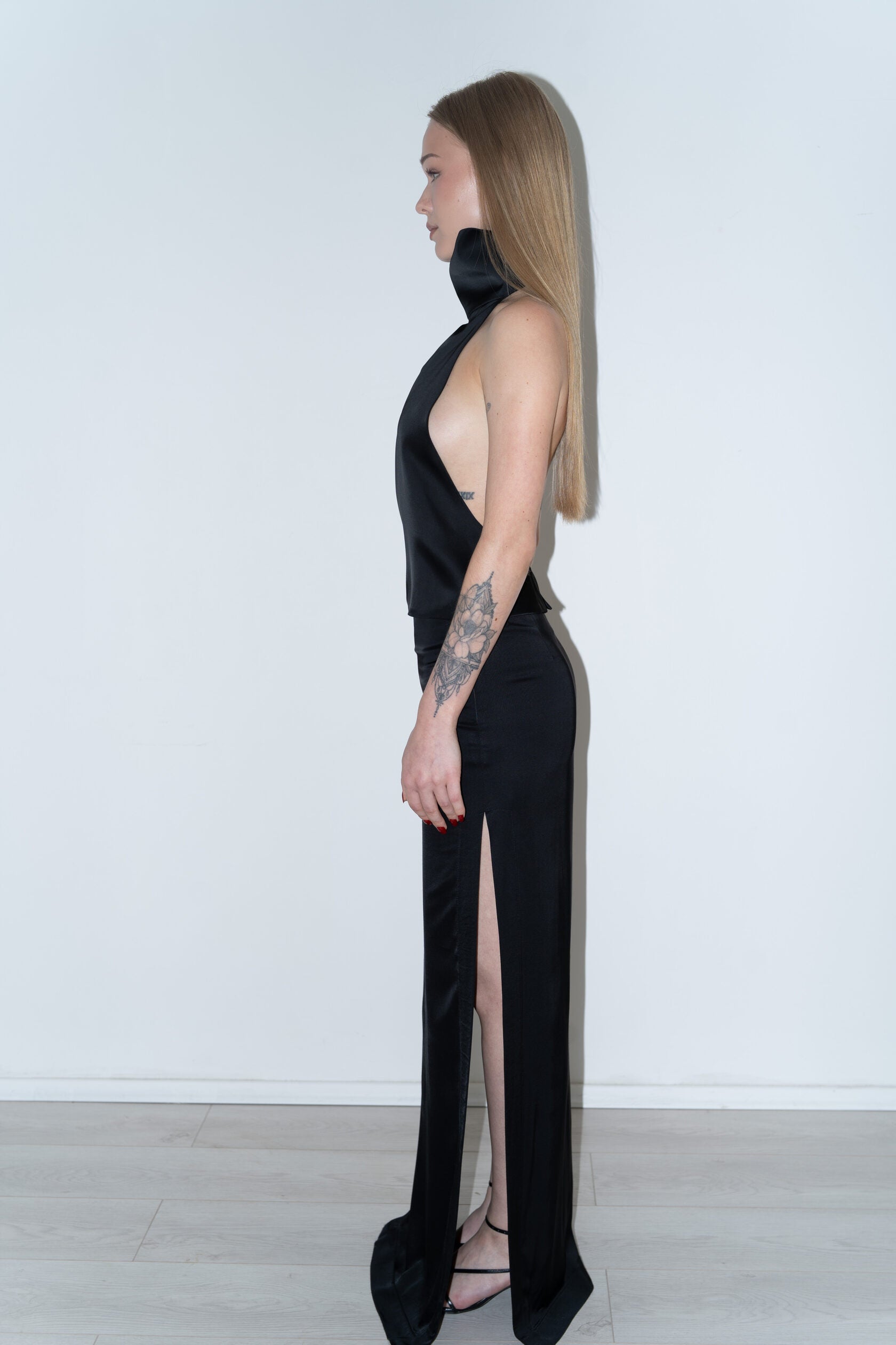 LIMITED EDITION The Liquid Viscose Halter and Maxi Skirt Longline Set