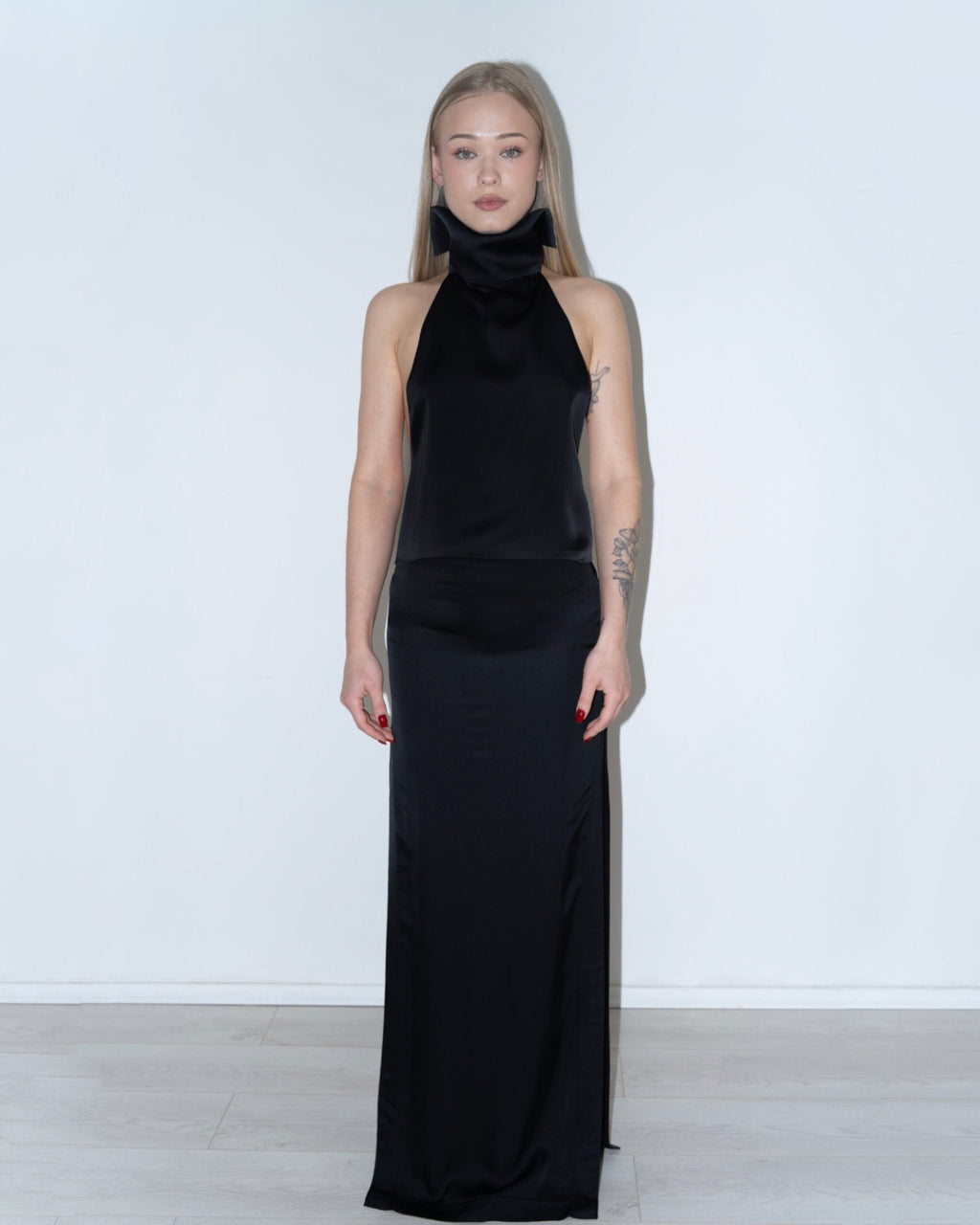 LIMITED EDITION The Liquid Viscose Halter and Maxi Skirt Longline Set