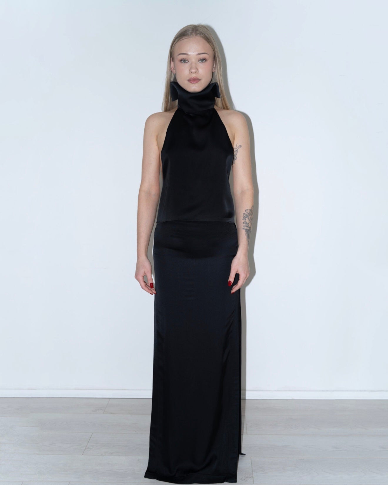 LIMITED EDITION The Liquid Viscose Halter and Maxi Skirt Longline Set