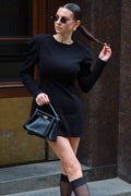 Black Structured Mini Dress