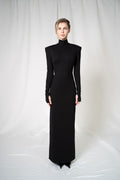 Open Back Heart Maxi dress in Black
