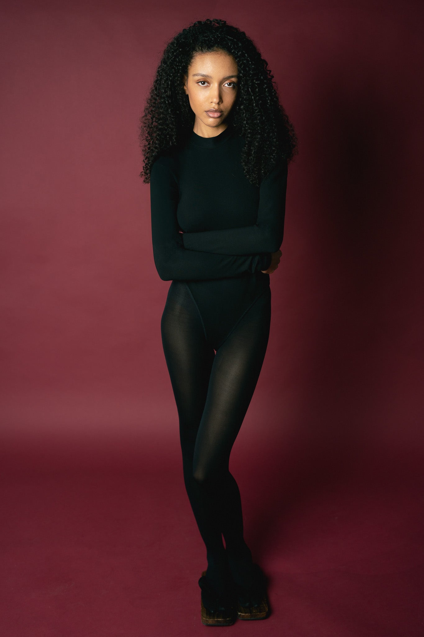 Open Back Heart Bodysuit In Black