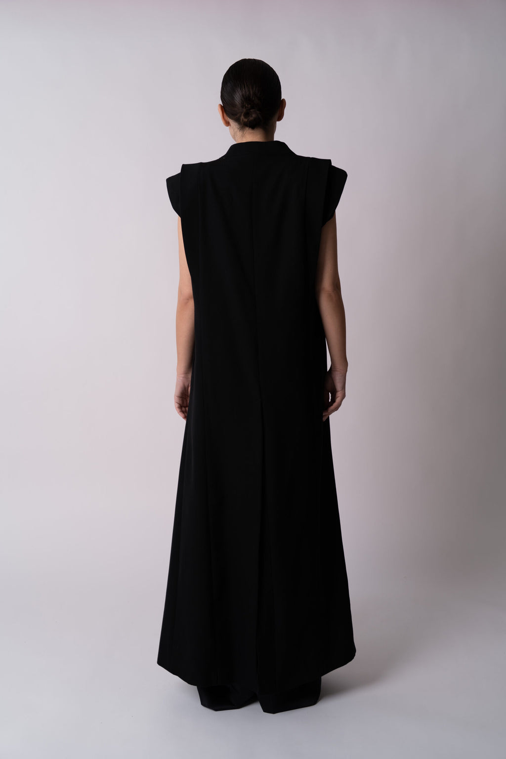 Limited Edition Architectural Maxi Gilet – Structured Wool & Silk Couture Vest