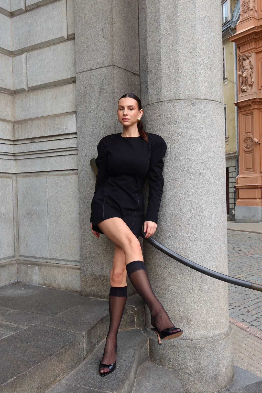 Black Structured Mini Dress