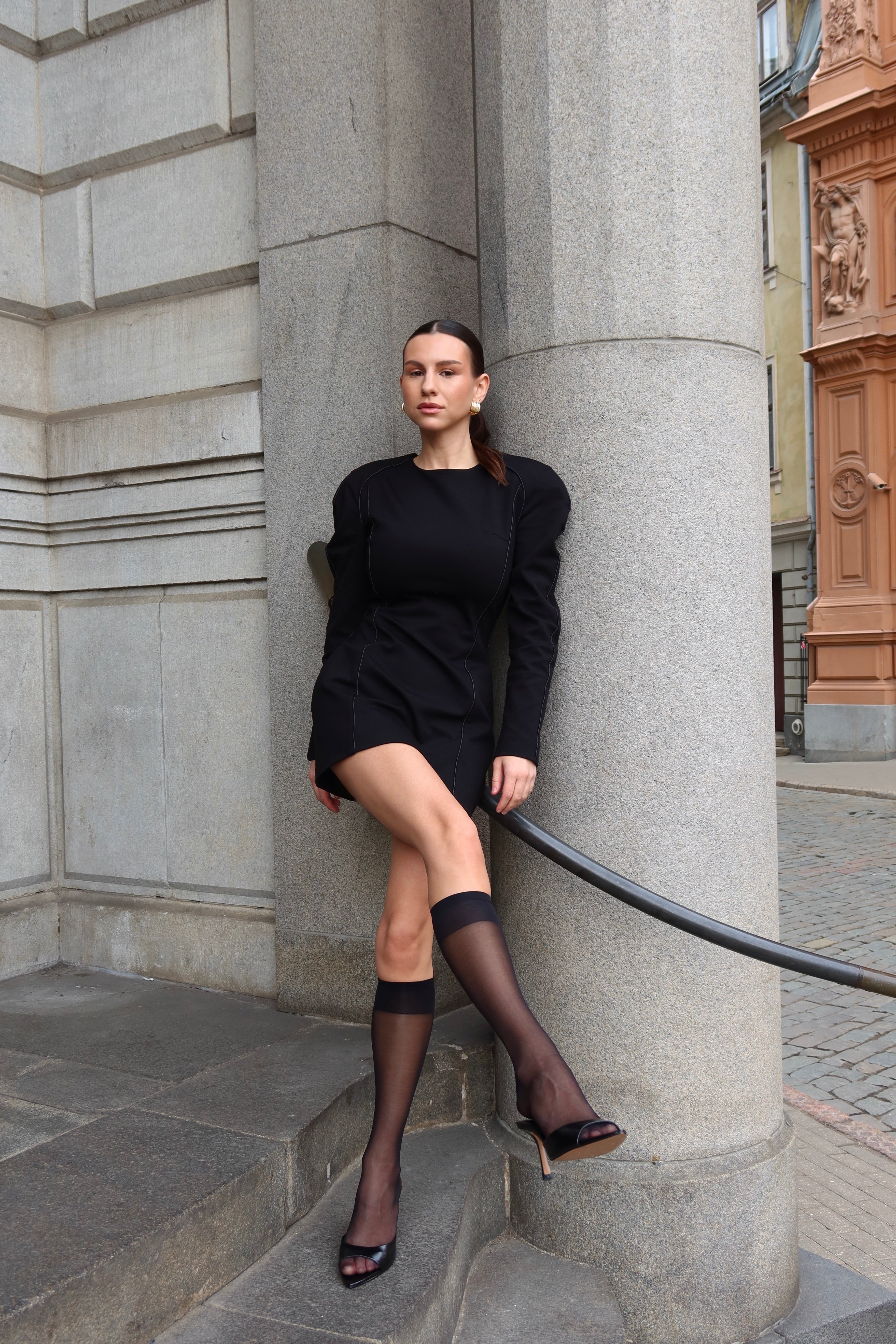 Black Structured Mini Dress