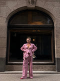 Limited Edition The Wide-Leg Linen Horizon Trousers in Pink
