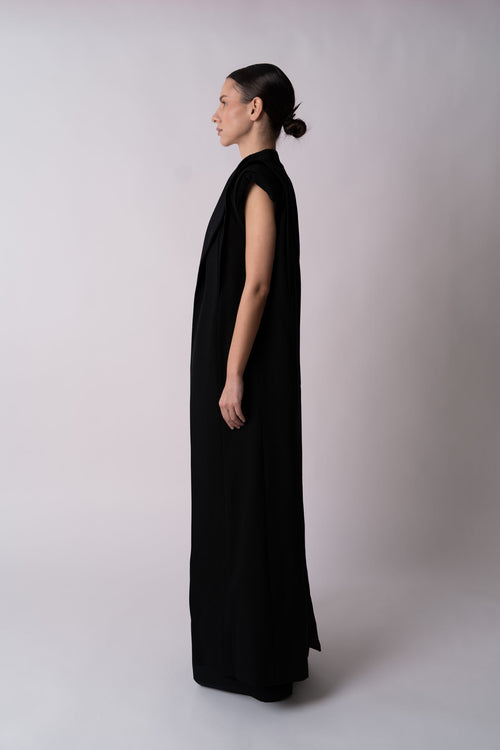 Limited Edition Architectural Maxi Gilet – Structured Wool & Silk Couture Vest