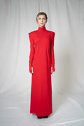 Open Back Heart Maxi dress in Red