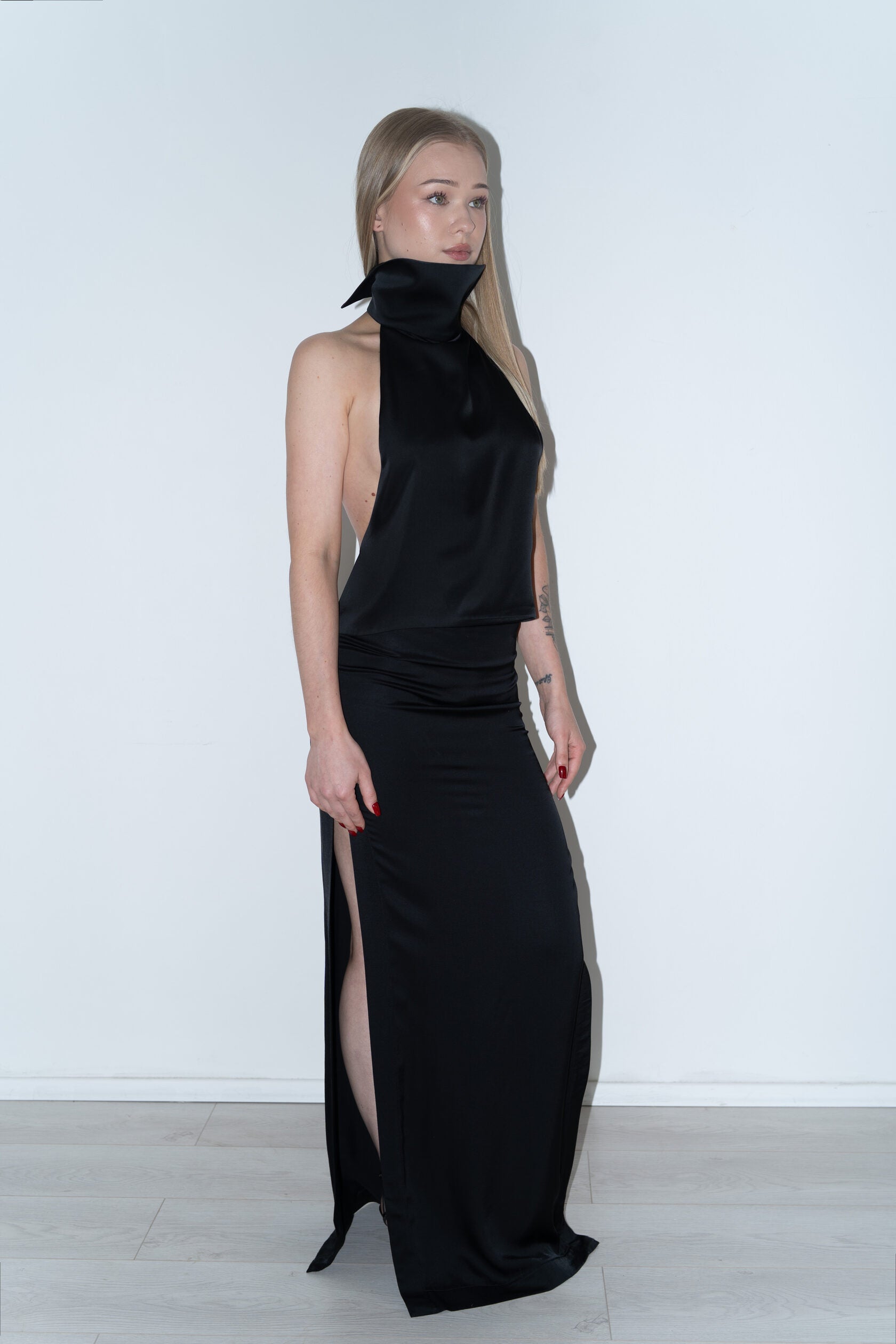 LIMITED EDITION The Liquid Viscose Halter and Maxi Skirt Longline Set